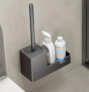 Set di spazzole per bagno senza punta per la pulizia della toilette con supporto per spazzola da parete 

Dimensioni: 21,6x8,2x35,2cm