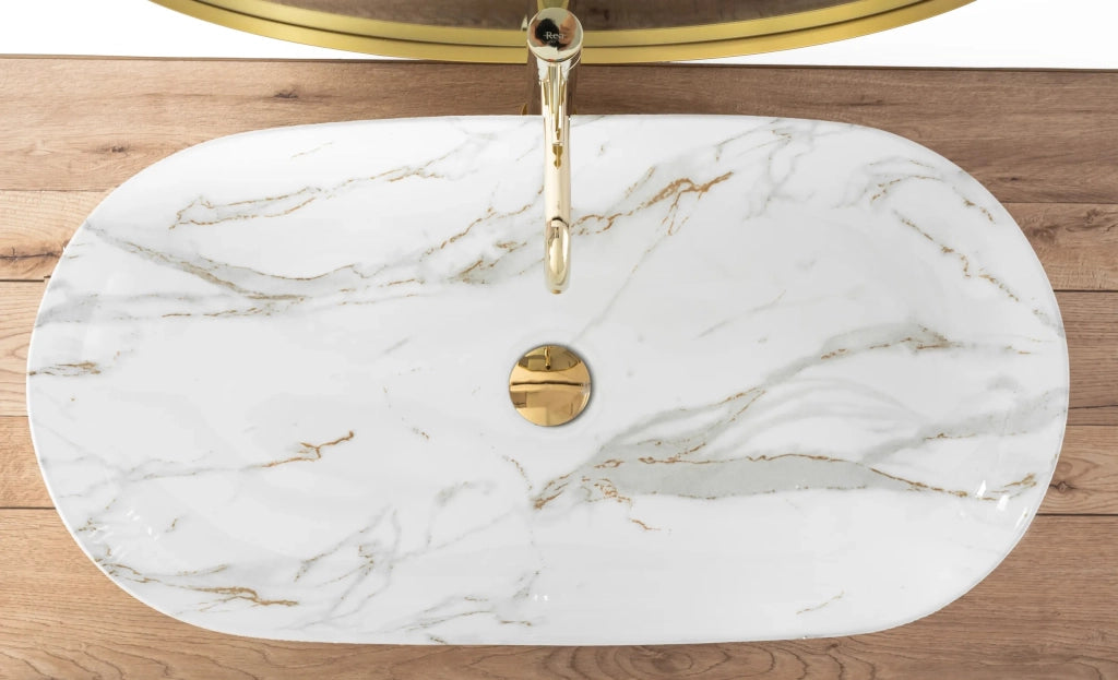 Lavabo Da Appoggio Rea Cleo 81 Shiny Aiax