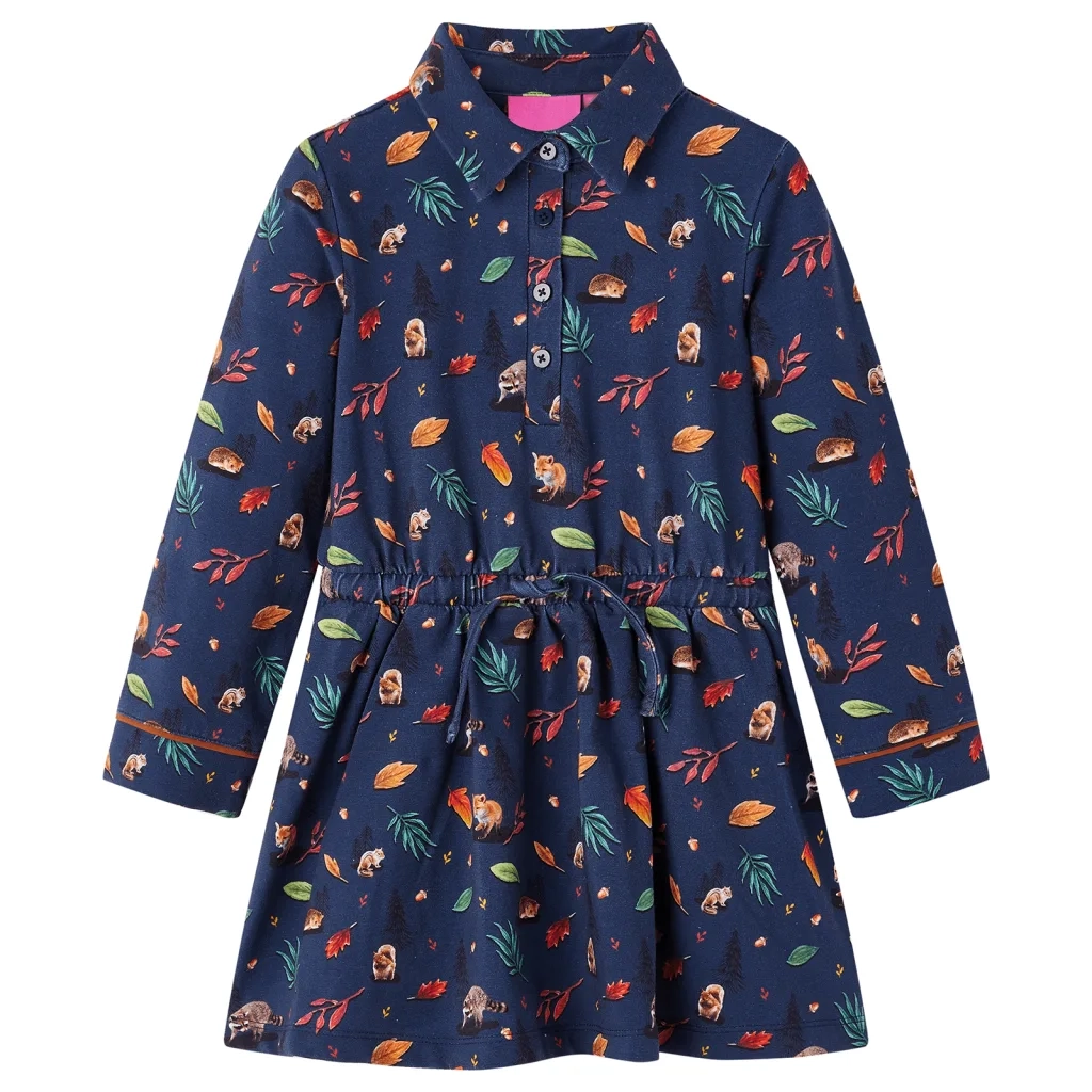 Abito da Bambina a Maniche Lunghe Blu Marino 116cod mxl 132197