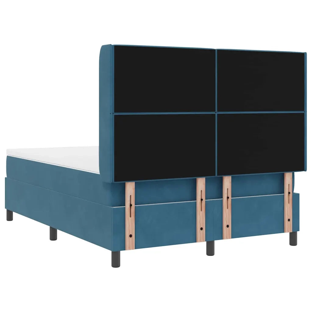 Letto a molle con strisce LED Blu 140 x 200 cm Velluto 3343818