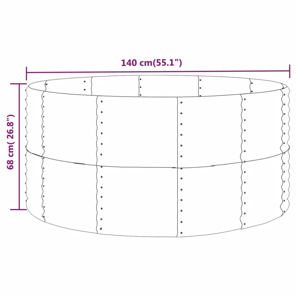 Letto Giardino Acciaio Zincato 140x140x68cm Grigio 319089
