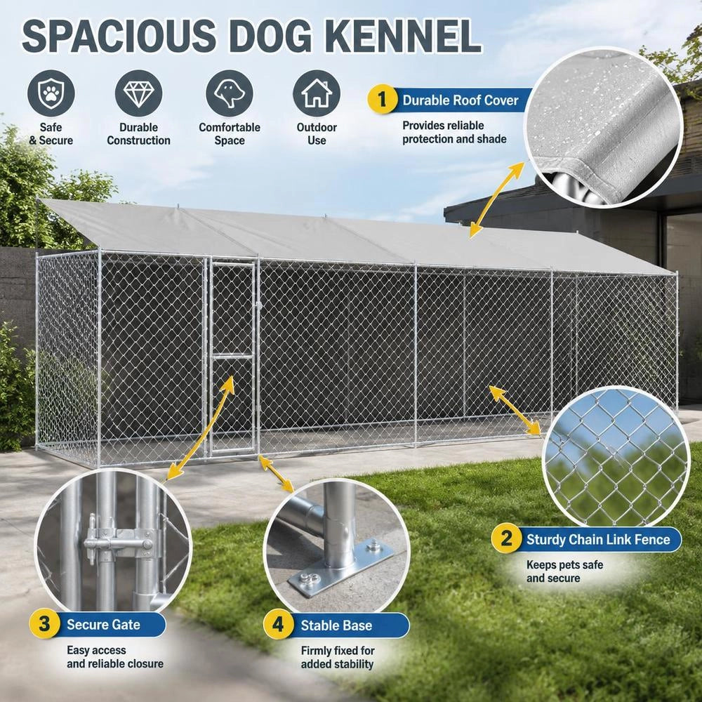 Dog Cage Silver 800 X 200 X 256 Cm Galvanized Steel
