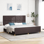Rete letto  in marrone scuro, 200x200 cm, tessuto