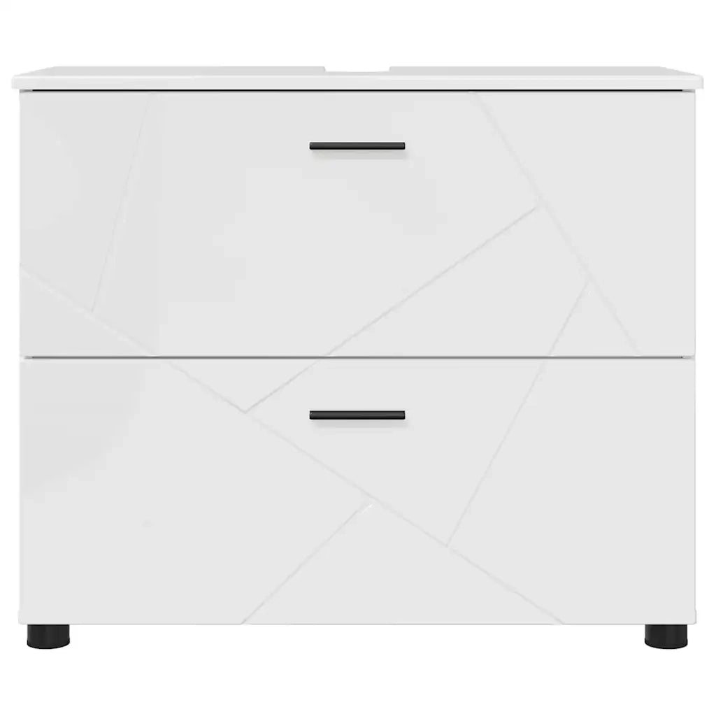 Mobile da Bagno con cassetto Bianco Lucido 76,5 x 35 x 64 cm 883298