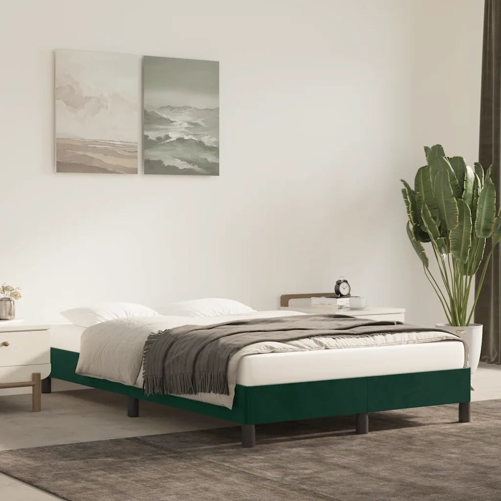 Giroletto senza Materasso Verde Scuro 120x190 cm Velluto 379505