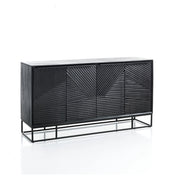 Madia 4 ante in legno massello tinto wengè cm. H.80 x L.150 x P.40