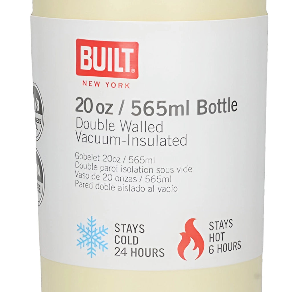Bicchiere termico 590 ml in acciaio inossidabile a doppia parete sottovuoto Beige Built