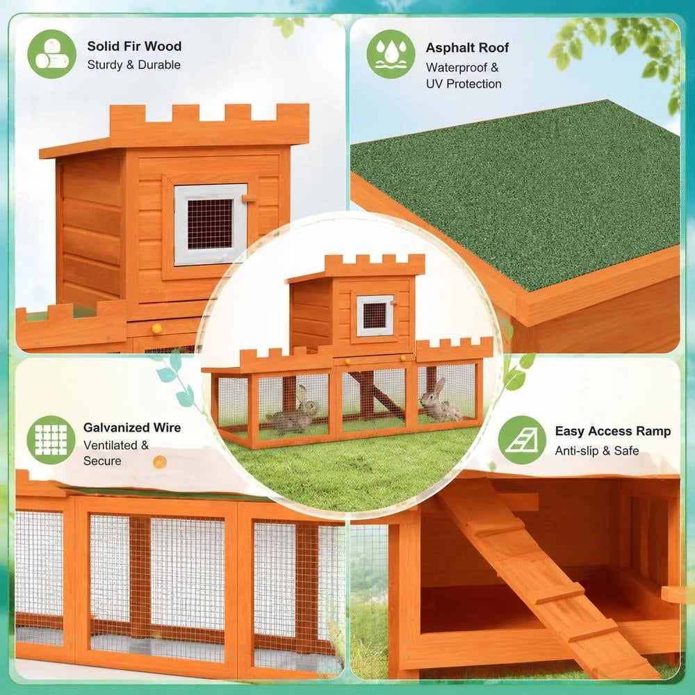 Large Rabbit Hutch, Small Animal Cage, Detached House
