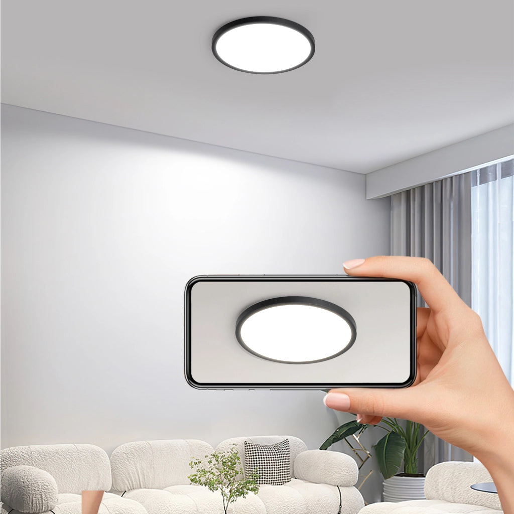 ZMH Lampada da soffitto plafoniera LED minimalista nera 18 cm per cucina