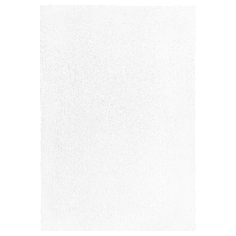 Tappeto Shaggy Bianco 140 x 200 cm Moderno Tappeto Rettangolare Trapuntato a Pelo Lungo