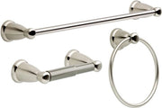 Set di accessori da bagno a tre pezzi in ottone antico in colori satin e nichelato