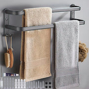 Sostegno asciugamano senza forare per bagno adesivo per parete nero asciugamano per bagno doppio per bagno studio cucina bagno toilette 40cm
