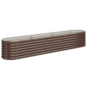 Fioriere | Cassetta per fiori | Letto Giardino Acciaio Zincato 224x40x36cm Marrone
