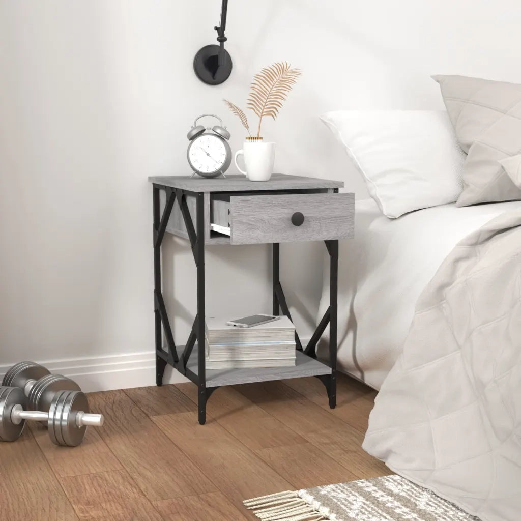 vidaXL Comodino Grigio Sonoma 40x42x60 cm in Legno Multistrato