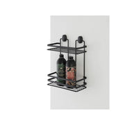 Mensola doccia rettangolare 2 ripiani in acciaio nero opaco Linea Cover Black Feridras