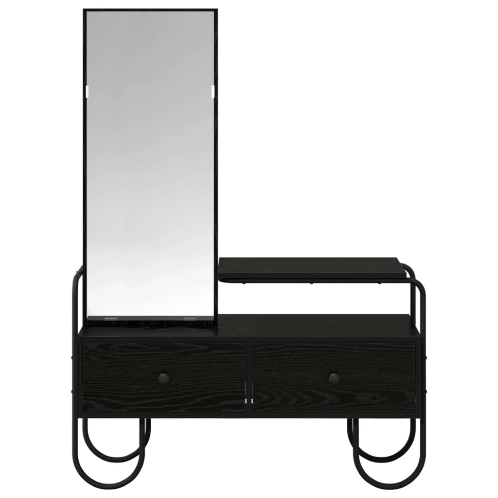 Tavolo da Trucco con cassetto Rovere Nero Legno ingegnerizzato 8007683