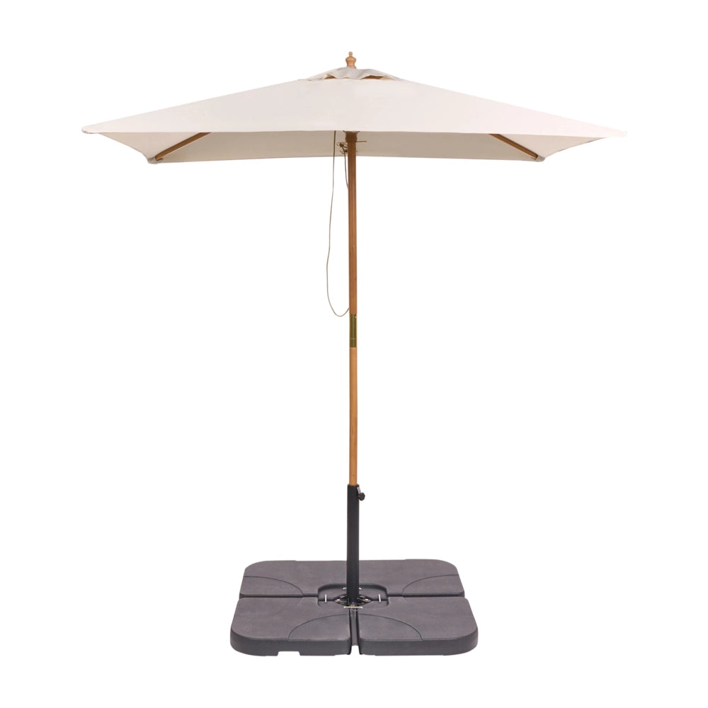 Ombrellone da giardino Garden Sun in tessuto beige chiaro e legno di betulla, resistente alle intemperie