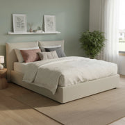 Letto Matrimoniale Alizarin, Letto Matrimoniale Sfoderabile Made in Italy, Beige