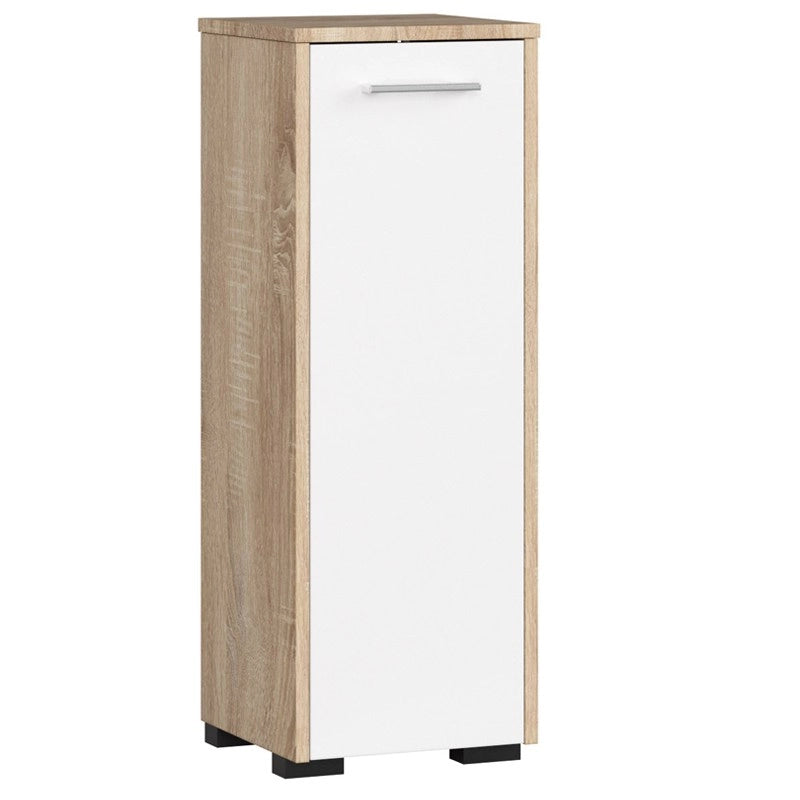 Mobile bagno AKORD Sonoma Quercia 30 cm 1 anta inserto frontale Bianco 30x30x85 cm