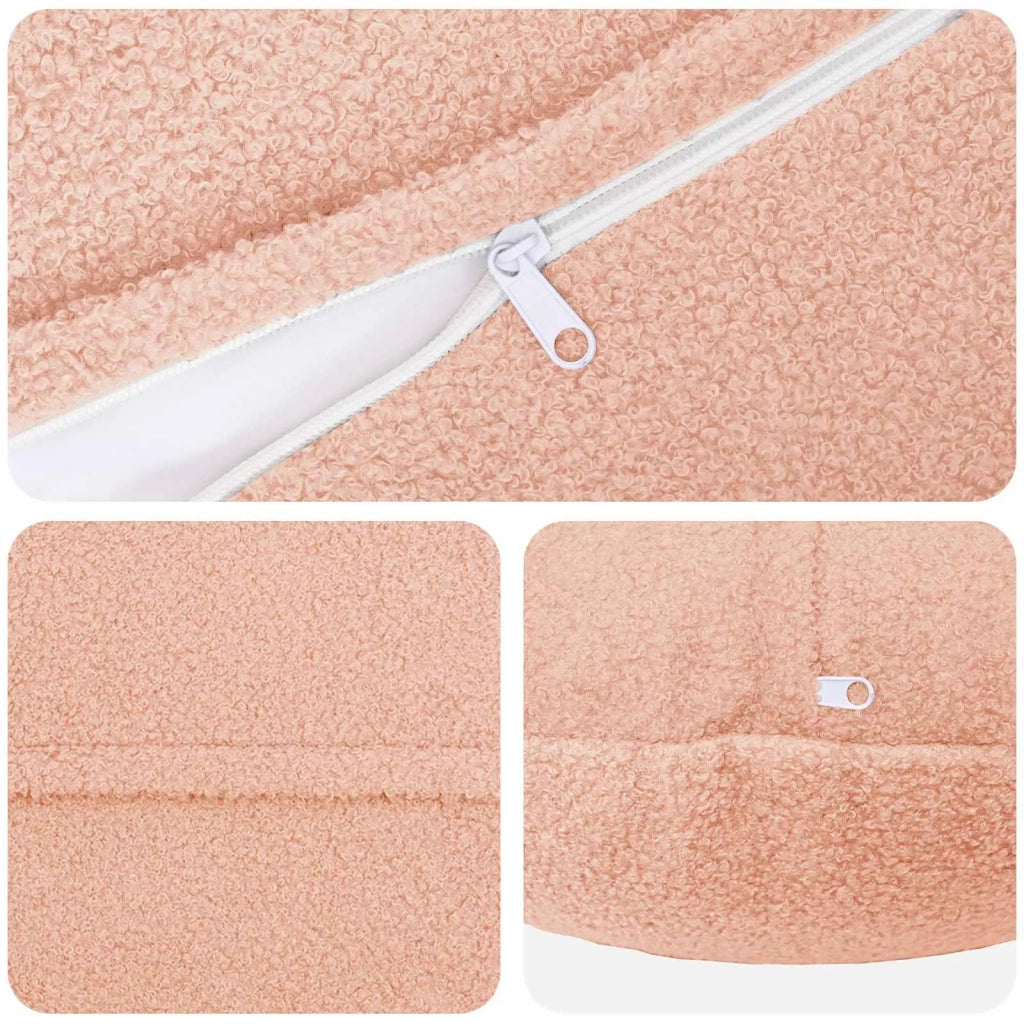 Federa 2 pcs HEERLEN Rosa Ø 60 cm Bouclé 922945