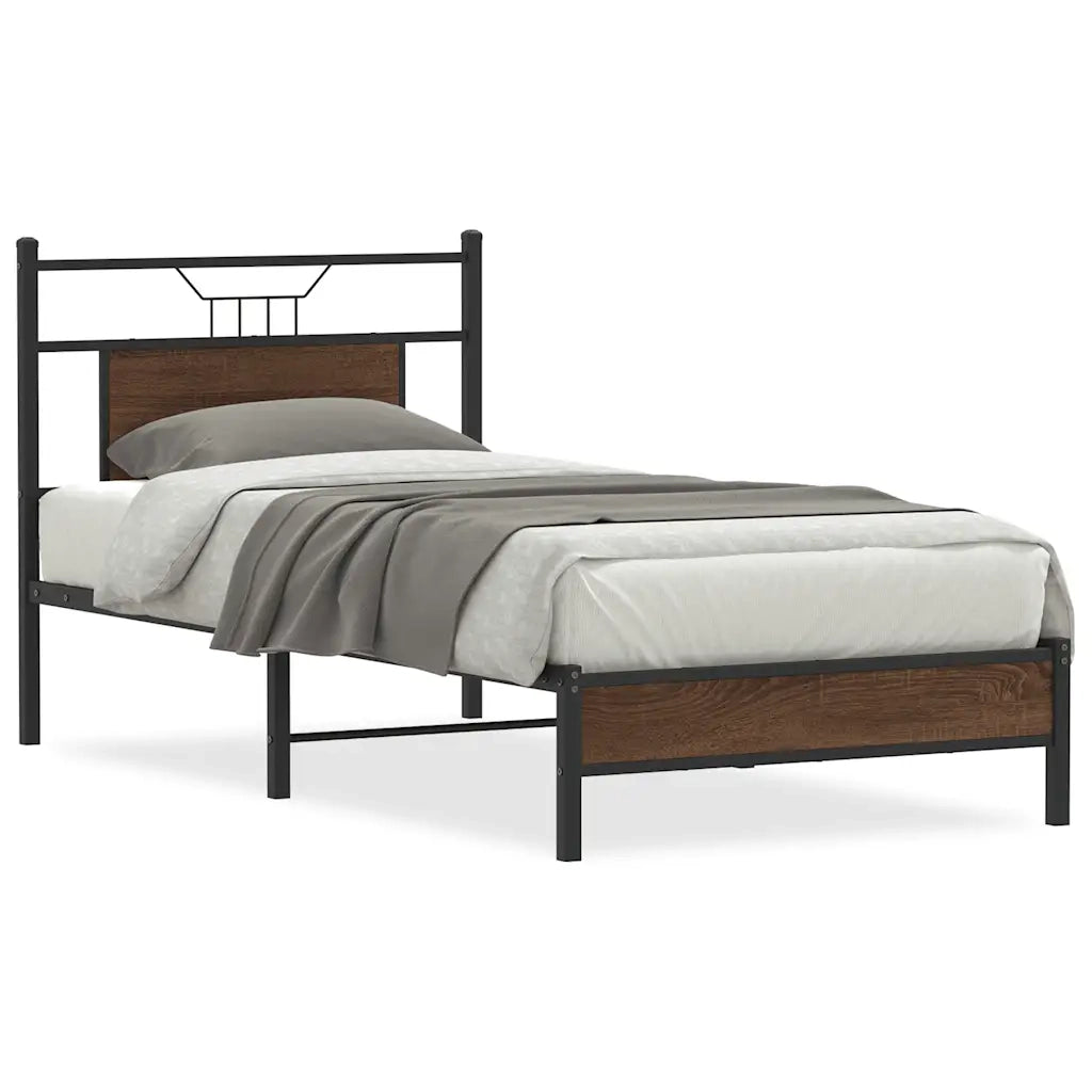 Giroletto senza Materasso Rovere Marrone 75x190cm in Truciolato