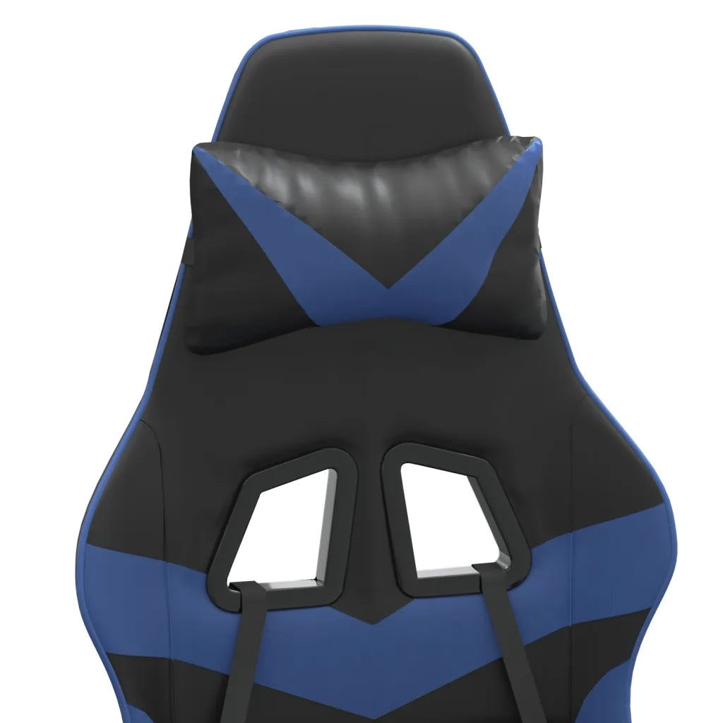 Sedia da Gaming Girevole Nero e Blu in Similpelle 349543