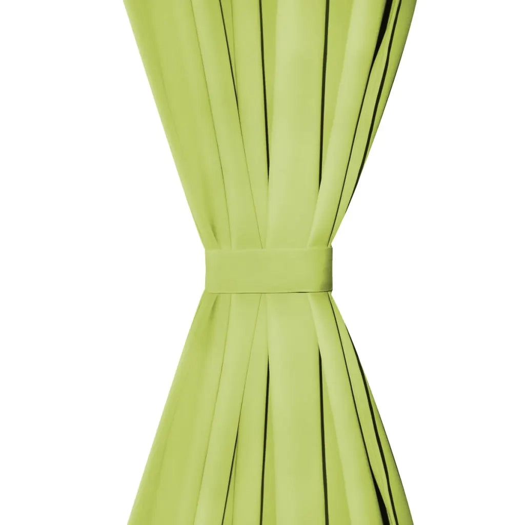 2 Pz Tende in Micro Raso con Passanti 140x245 cm Verdi 132224
