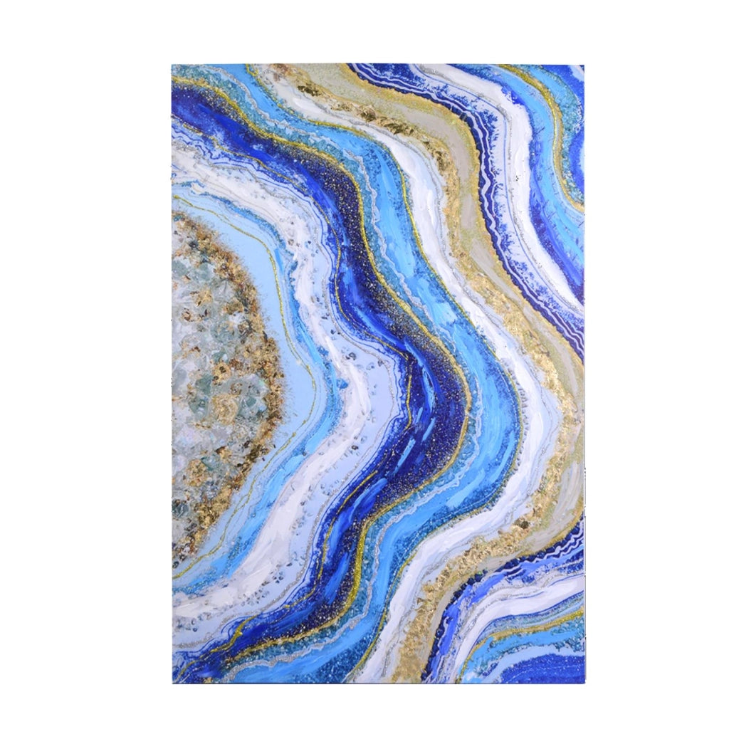 Quadro legno blu rettangolare cm 120x80h3