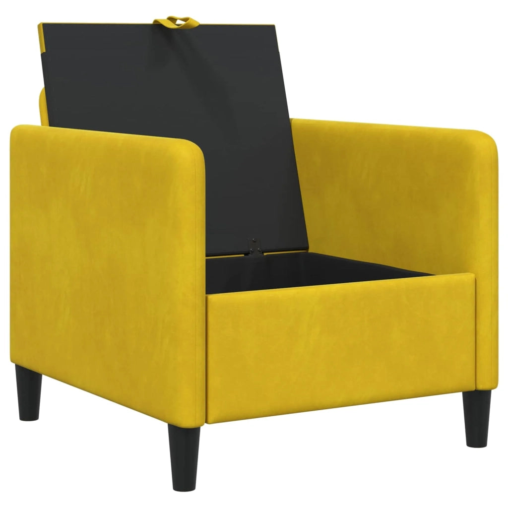 Divano con Storage Giallo 72 x 78 x 87 cm Poliestere 42036884