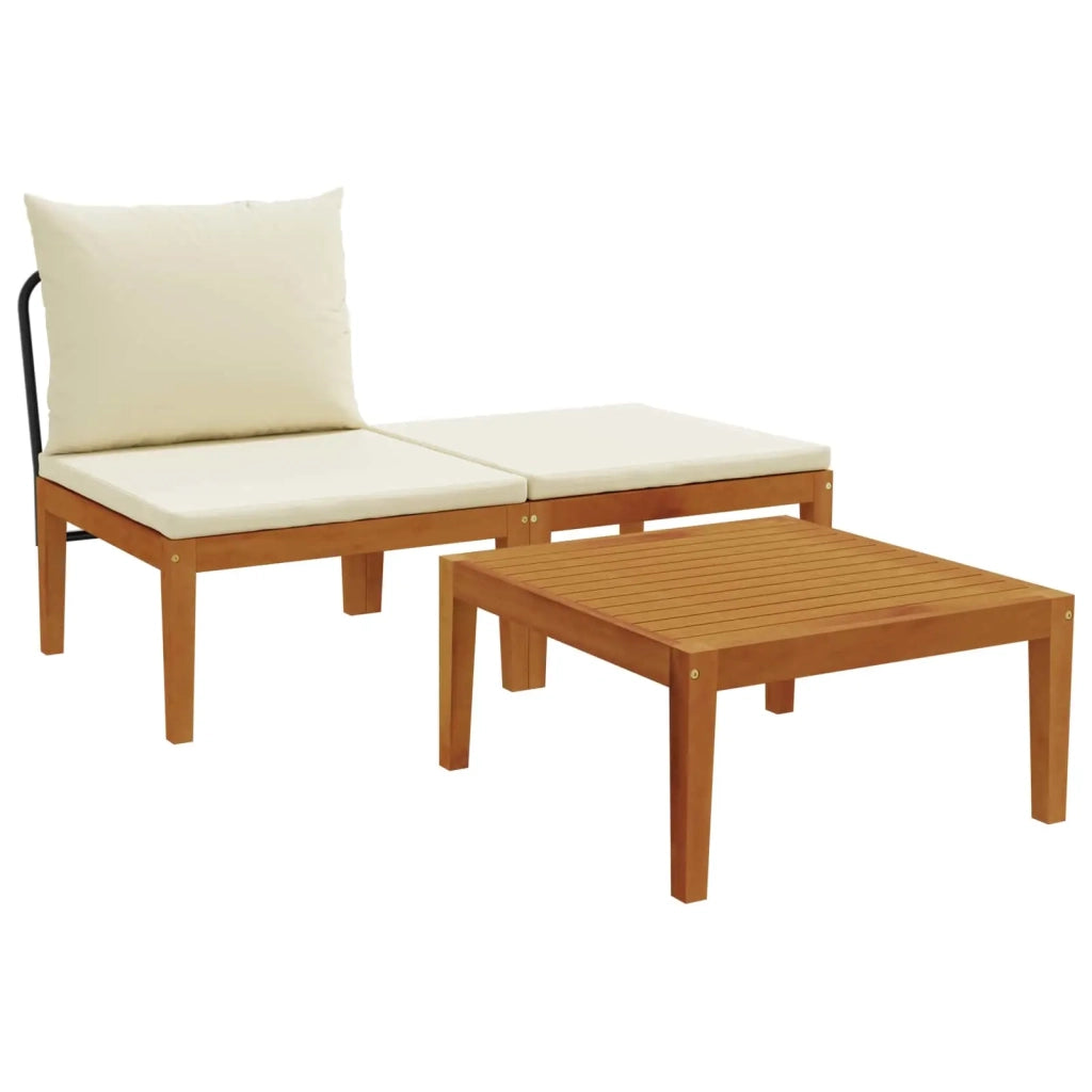 3 pcs Set da Giardino con Cuscini Naturale 42022078