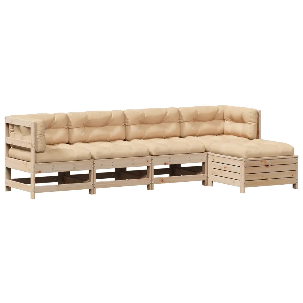 Set Divani Giardino 6 pz con Cuscini in Legno Massello di Pino 3250840