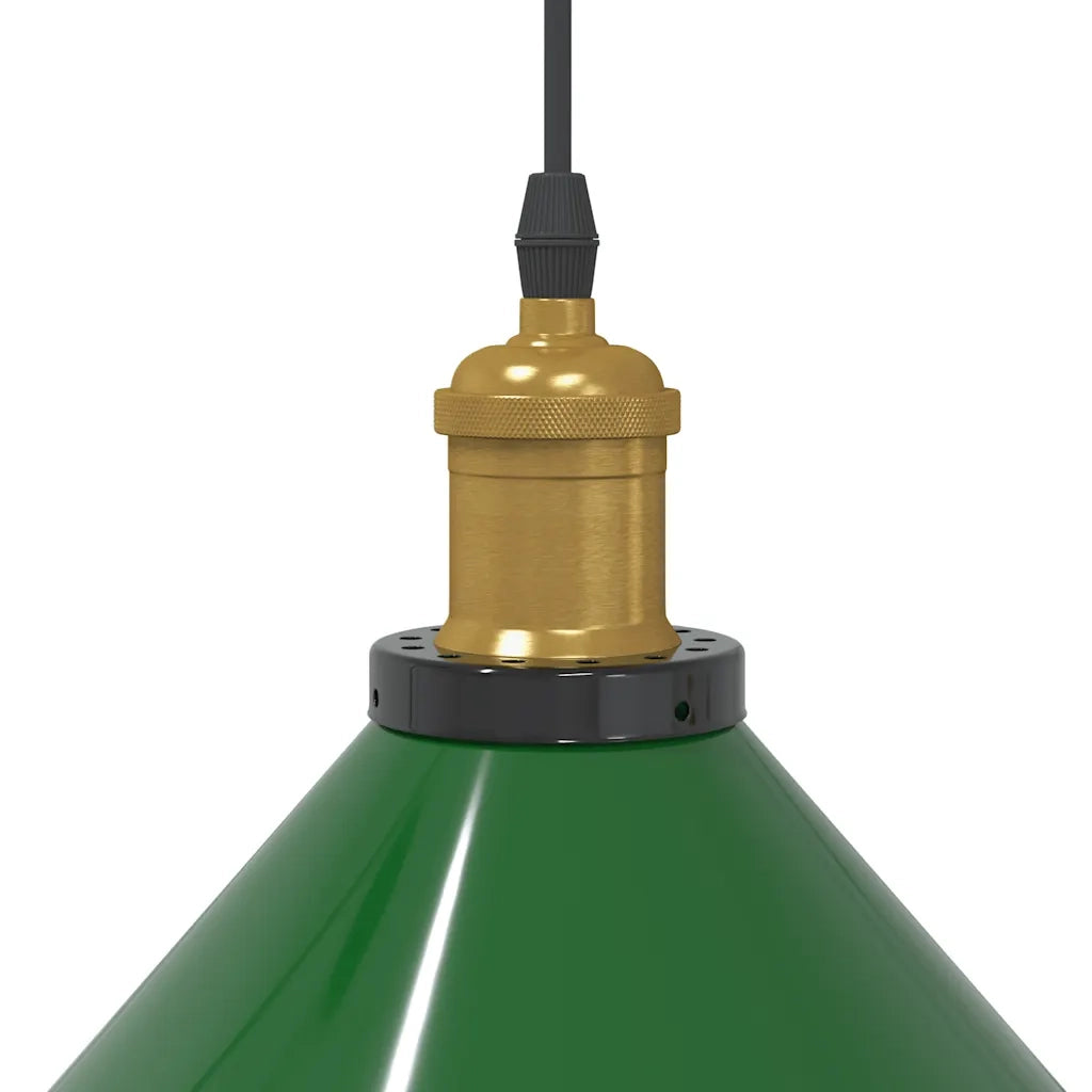 Lampada a Sospensione Regolabile E27 Verde Lucido ?22cm Metallo CFW1754133