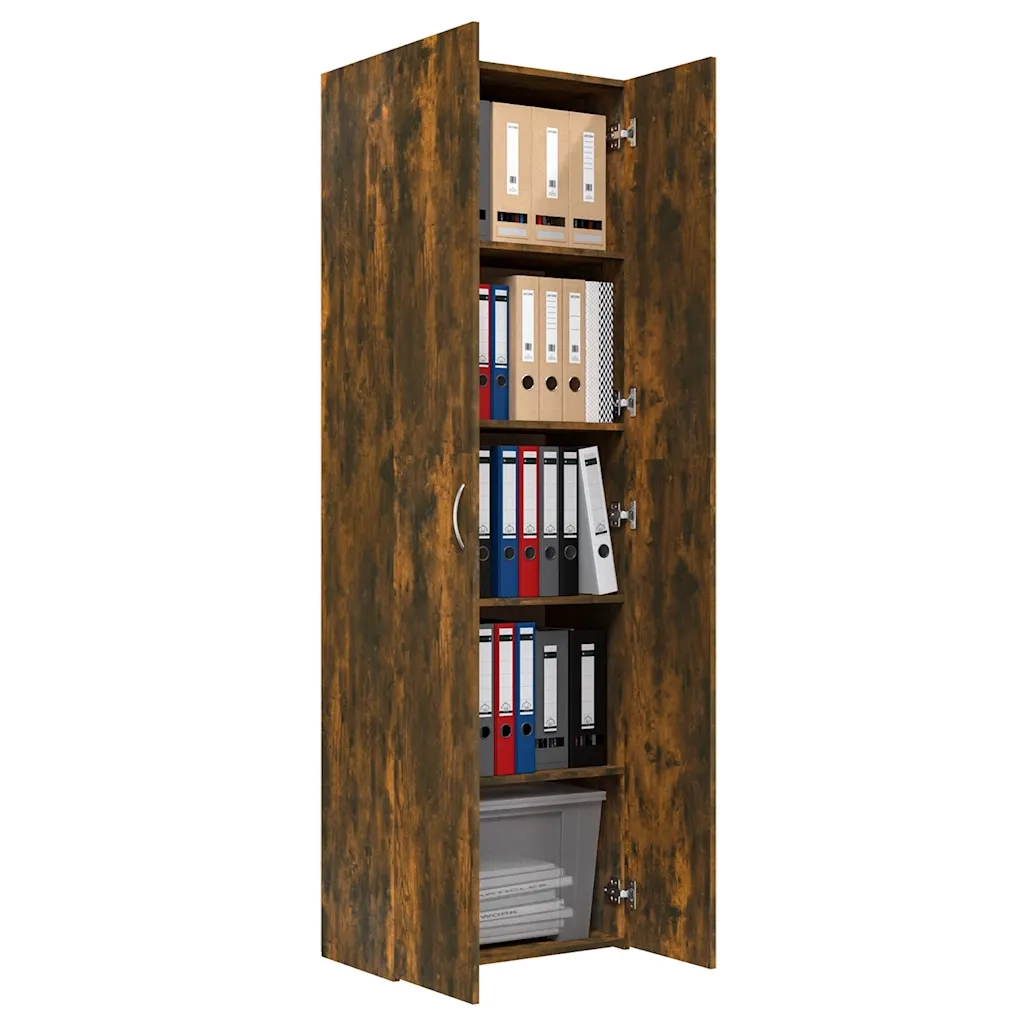 Armadio per Ufficio Rovere Fumo 60x32x190 cm Legno Multistrato 815279