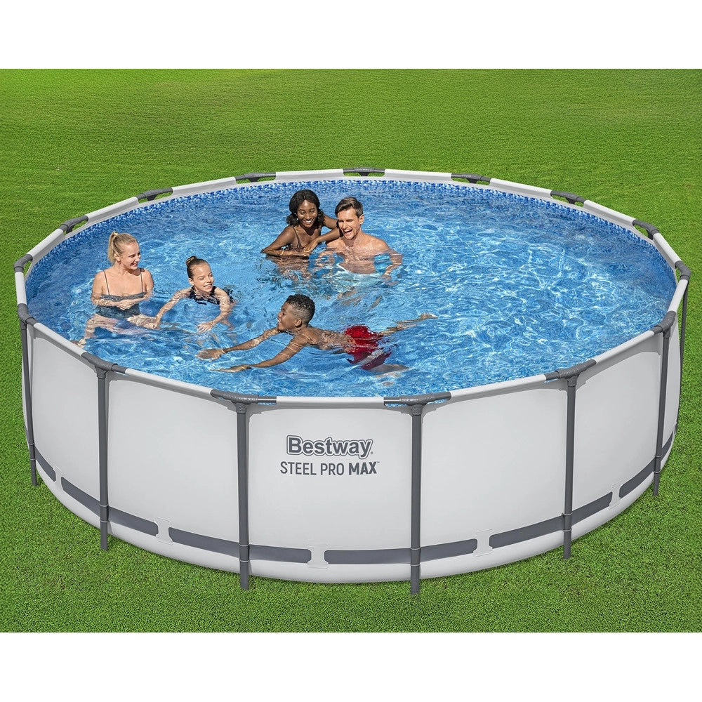 Trade Shop - Piscina Fuori Terra Con Struttura Steel Pro Max Pompa Filtro ø457x122 Cm Rotonda 56438 -