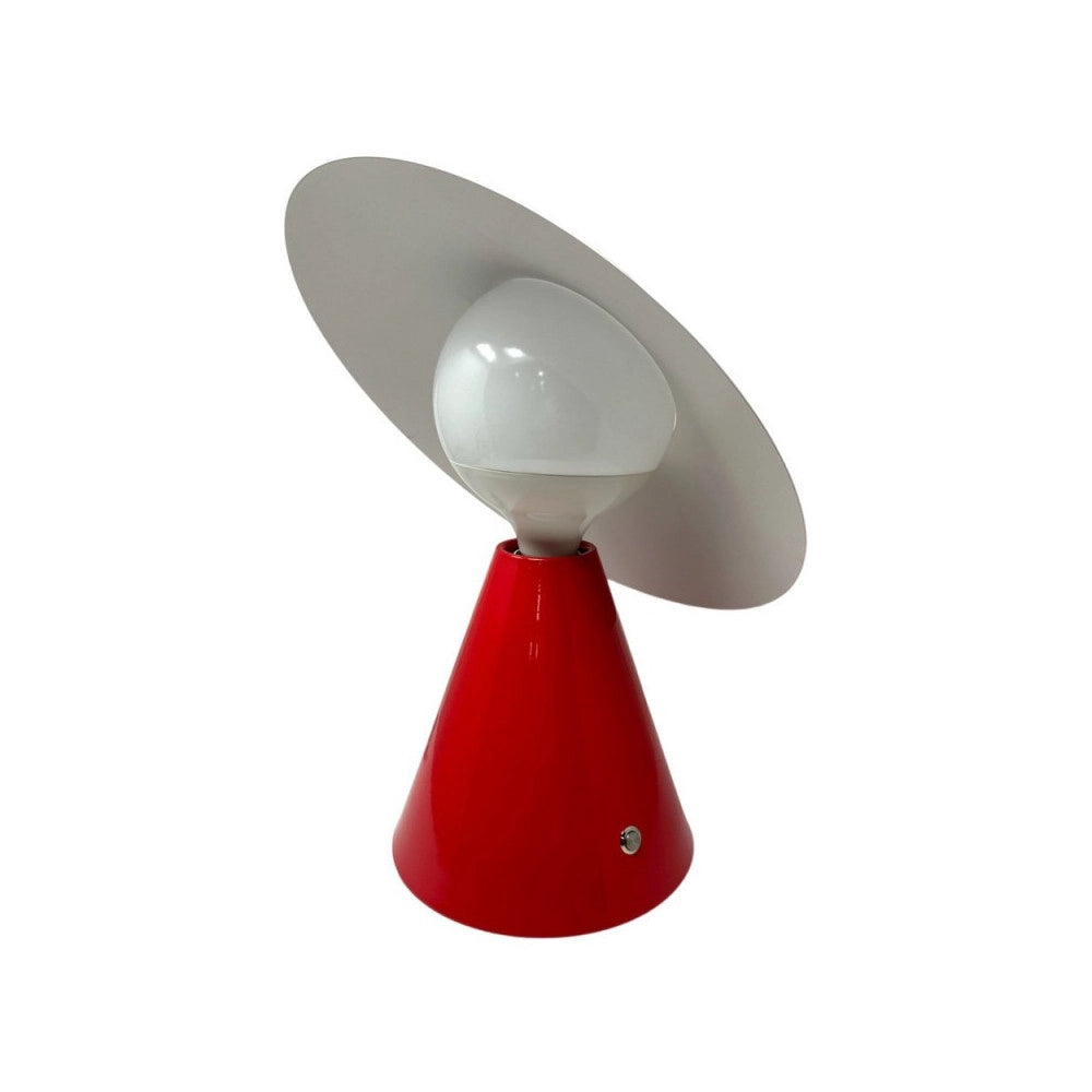 Trade Shop - Lampada Da Tavolo Decorativa Con Paralume A Cappello Orientabile Lume E27 D13 - Rosso