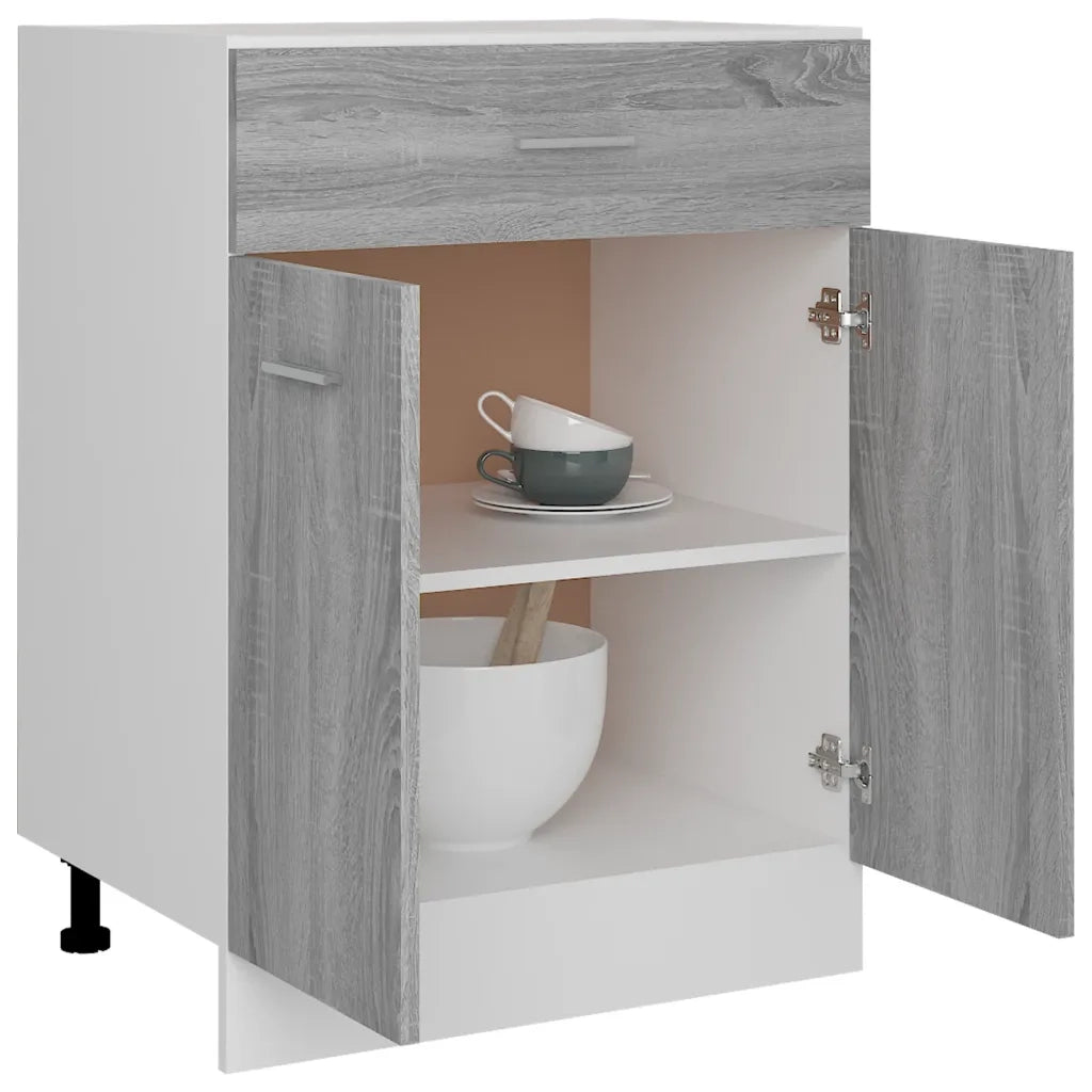 Mobiletto Grigio Sonoma 60x46x81,5 cm in Legno Multistrato cod mxl 74439
