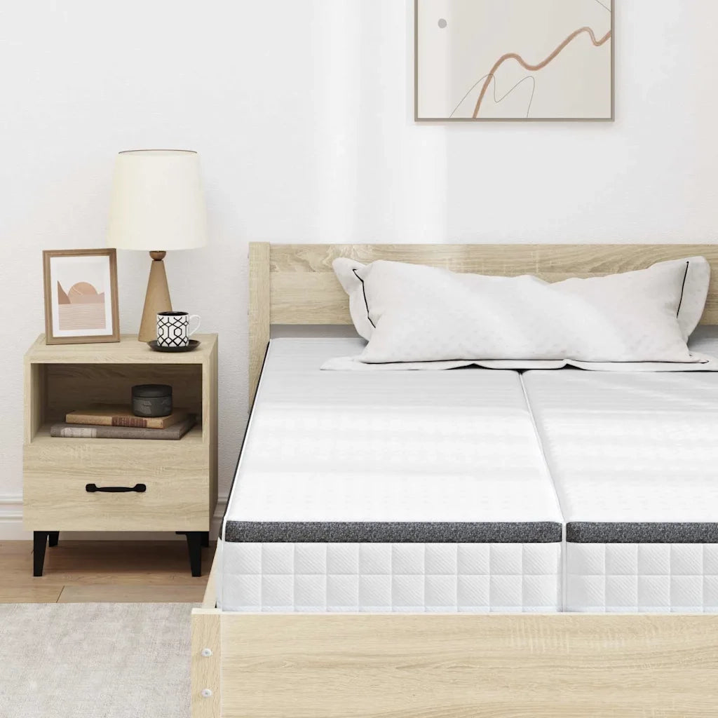 vidaXL Materasso 2 pcs Bianco e Grigio 60 x 200 cm Molla Bonell