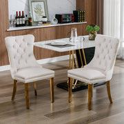 Set 2 sedie Nikki - Xylo - velluto beige gambe dorate