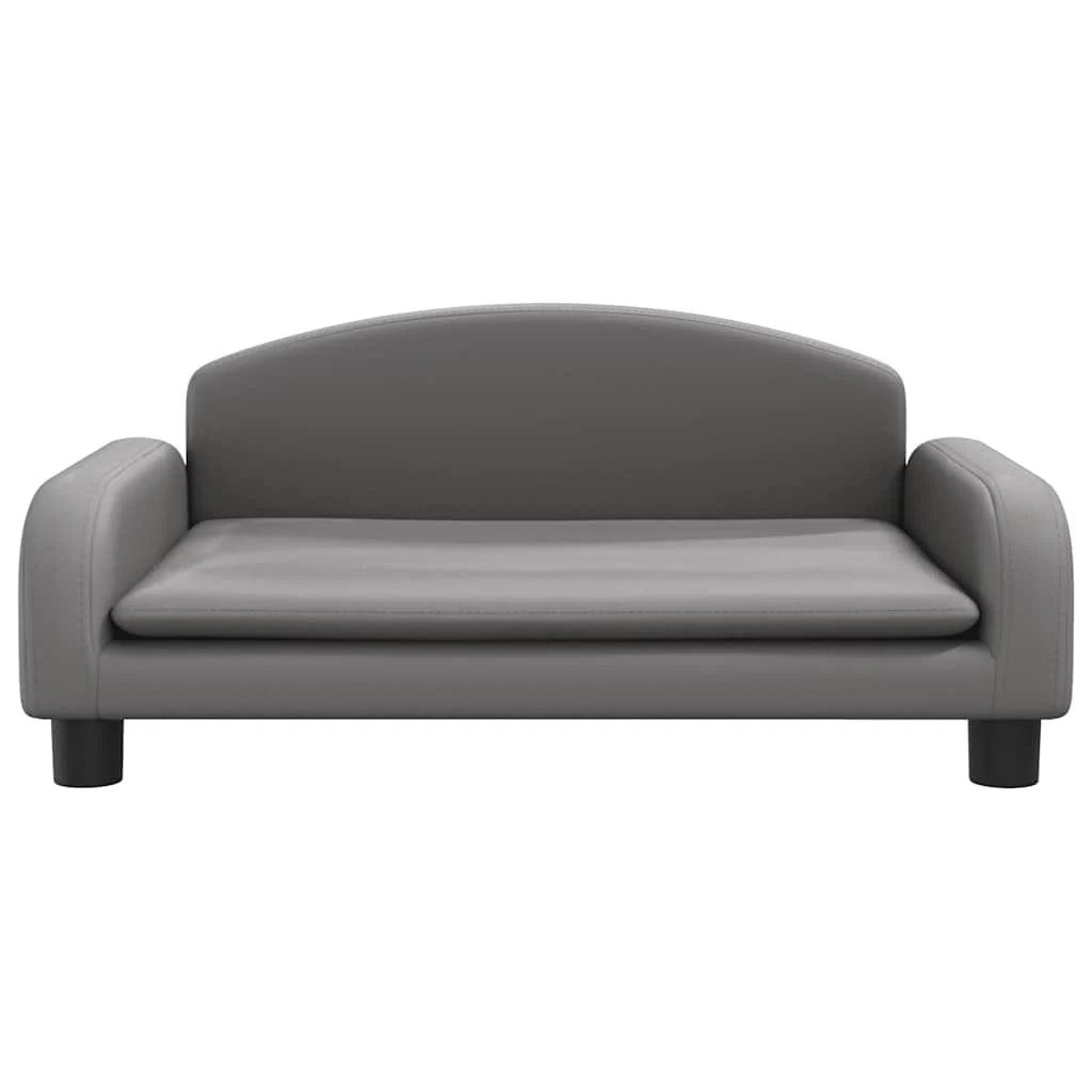 Cuccia per cani a forma di cesto comoda 70 x 45 x 30 cm in similpelle grigia 02_0042823