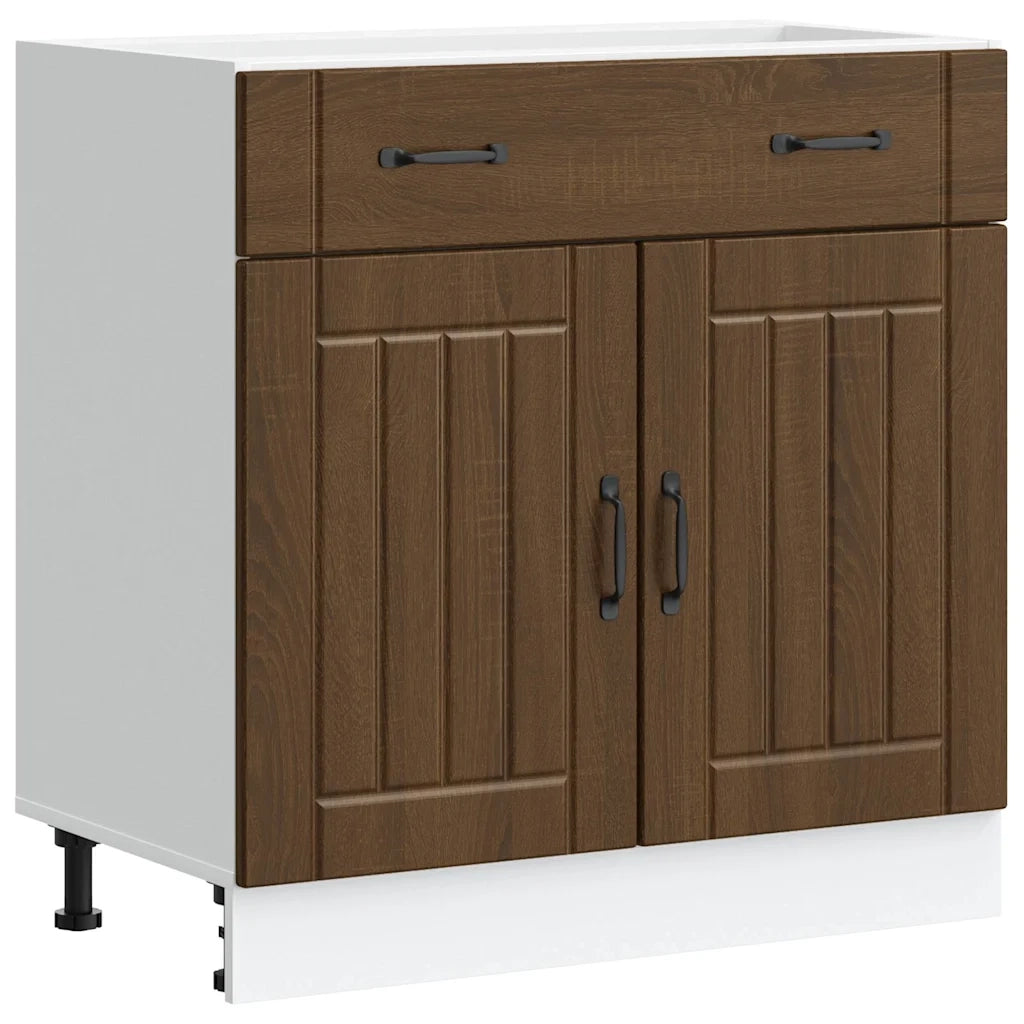 Base da Cucina Lucca Rovere Marrone in Legno Multistrato 853744
