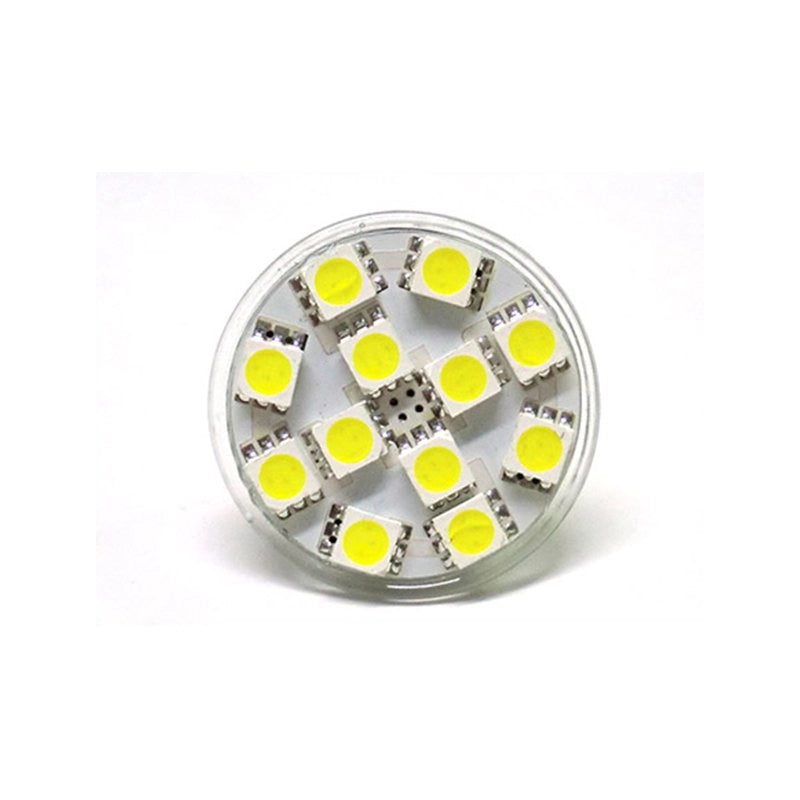 Lampada LED MR11 GU4 12 SMD 5050 2W=20W 12V DC Bianco Naturale 4500K