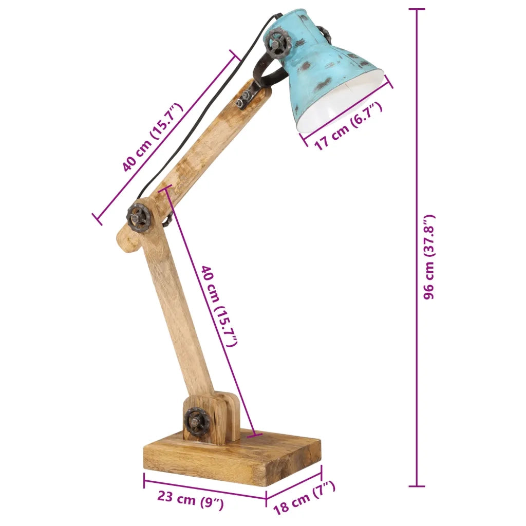 Lampada da Scrivania 25 W Blu Anticato 23x18x96 cm E27 CFW7366330