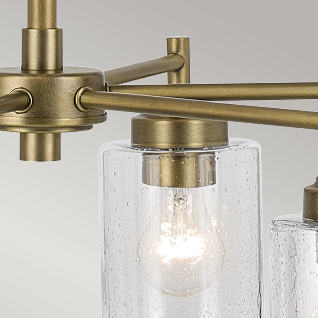 Lampadario WINSLOW ottone 6xE27 vetro bolle Kichler