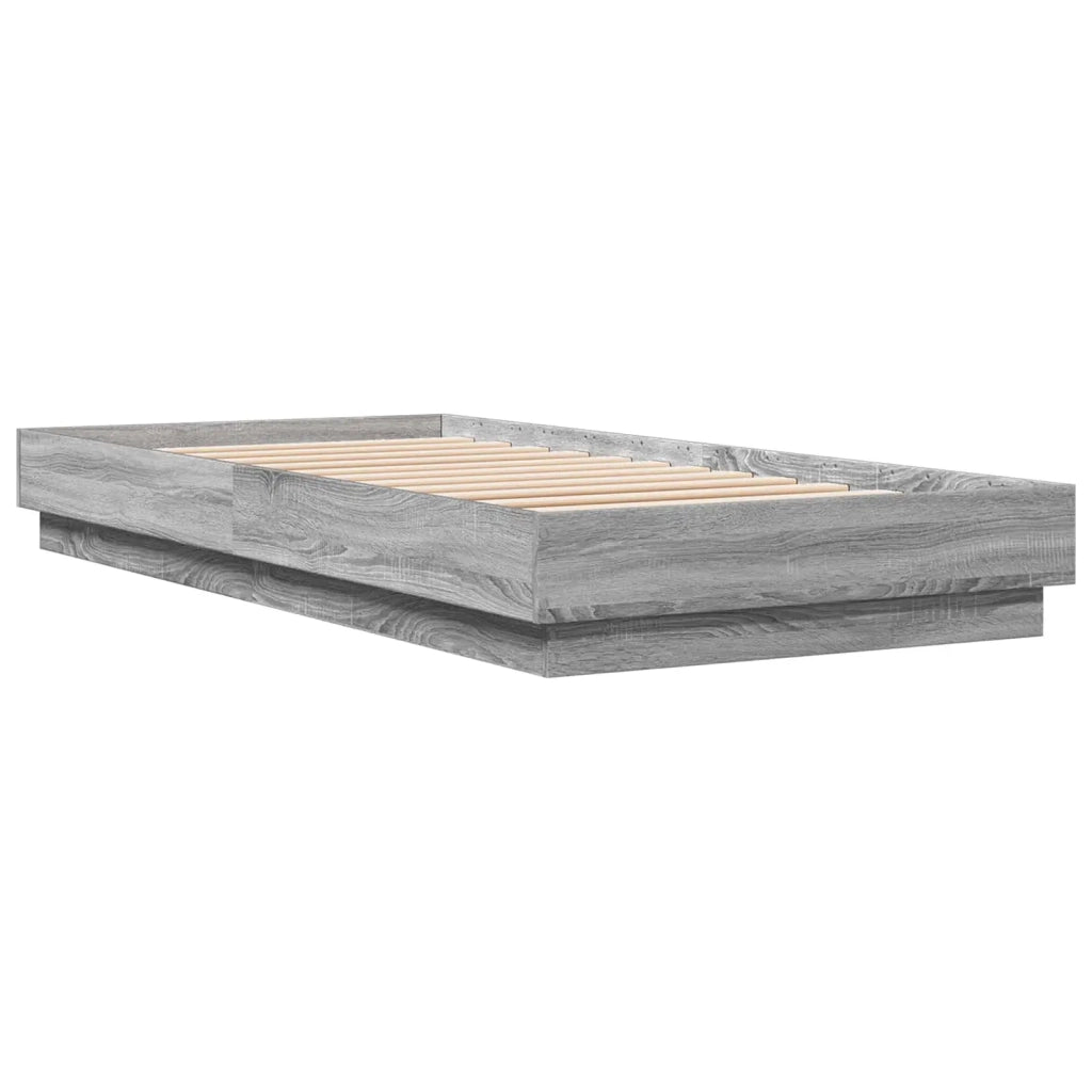 Letto con LED Sonoma grigio 80 x 200 cm Legno ingegnerizzato
