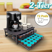 Organizzatore per Capsule di Caffè Dolce Gusto a Doppia Lente Metallico con 72 Capsule in Rete per Caffemacchine e Supporto per Caffemacchina