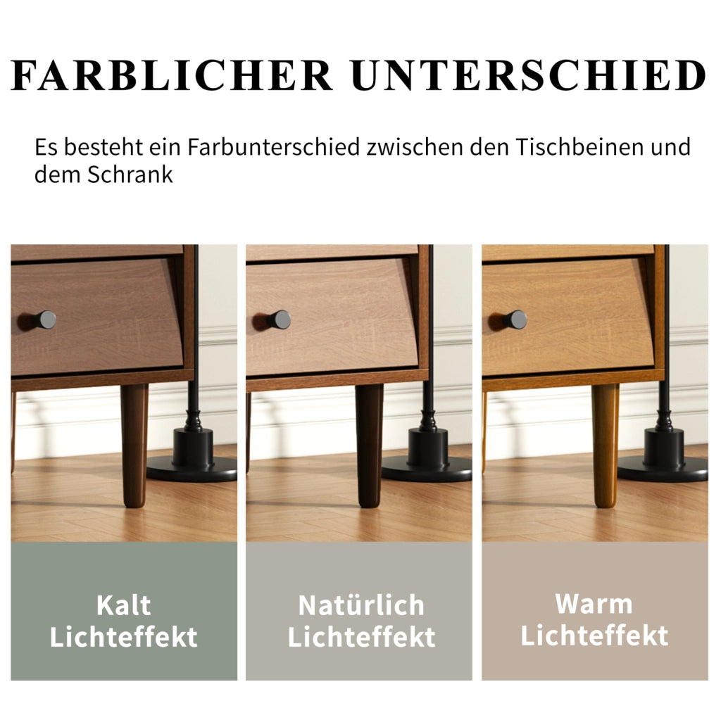 Credenza country con ante in rattan, 130x40x75,5 cm