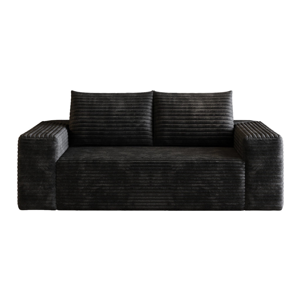 DIVANO modulare senza montaggio 95x34,5x34,5 cm tessuto nero