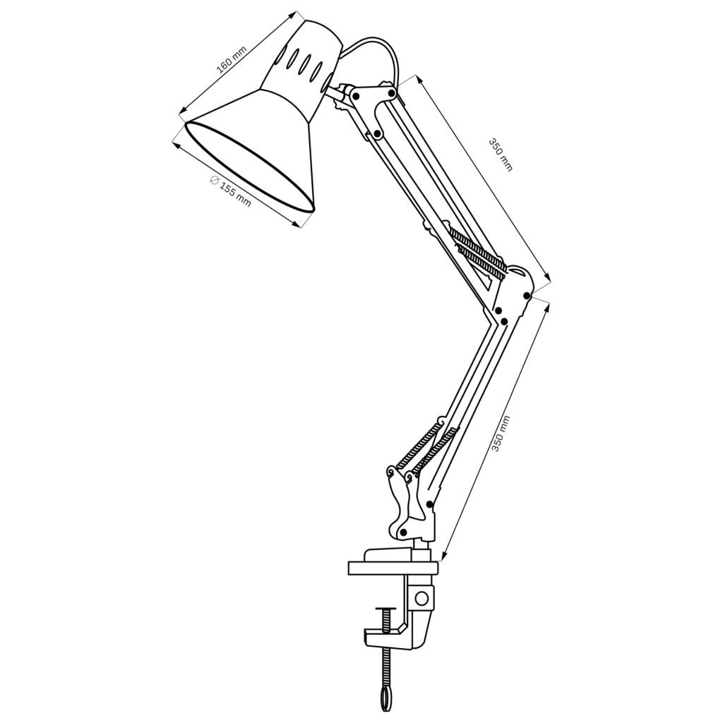 Lampada scrivania a morsetto nera E27 WORKER 325150 Polux