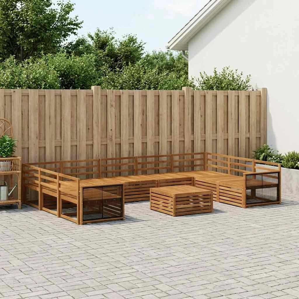 Set di divani da esterno 10 pz Naturale 3383862