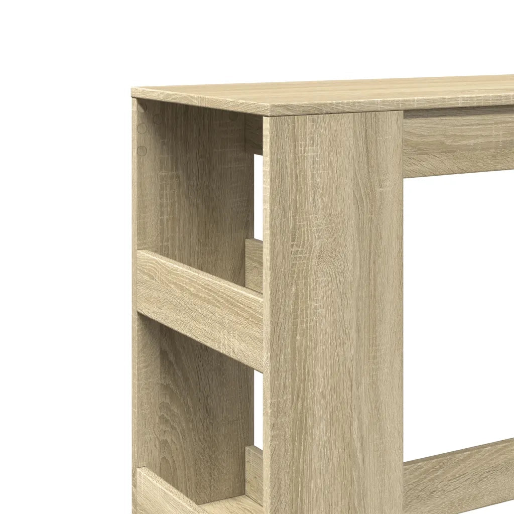 vidaXL Tavolo Bar con Rastrelliera Sonoma 90x40x103,5 cm Multistrato